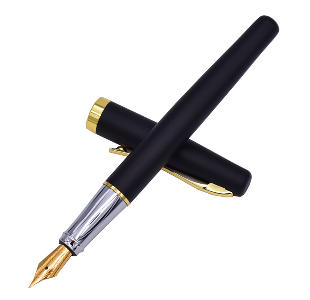 Duke Stalen Vulpen 209 Geavanceerde 22KGP Medium Penpunt 0.7mm, mat Zwart met Gouden Clip Schrijven Pen voor Office/Home