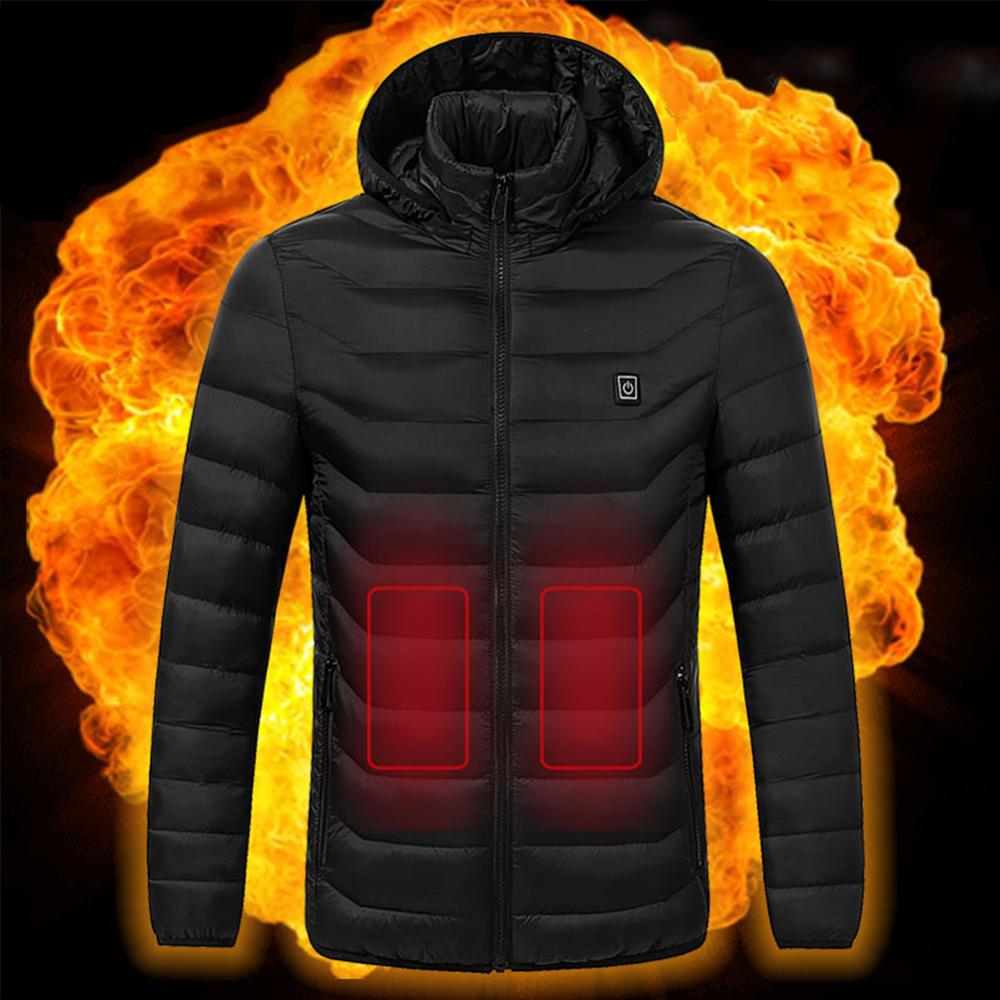 Chaqueta térmica de invierno para exteriores chaleco eléctrico calentador USB, ropa térmica de invierno, pluma, Camping, senderismo, chaqueta térmica cálida para esquiar