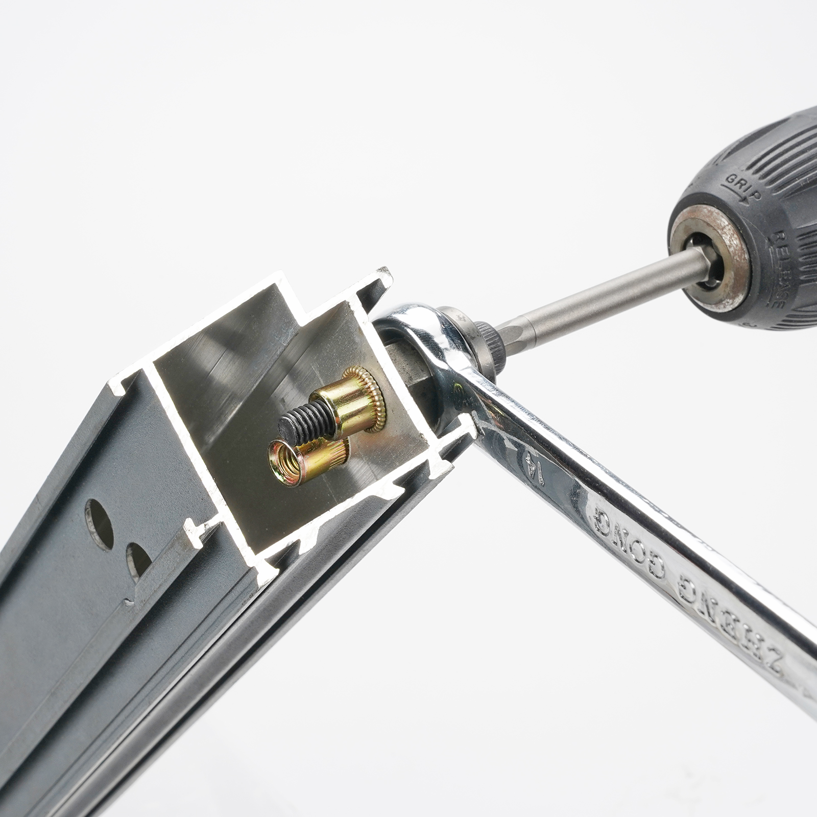 Écrou de tête de pistolet de rivetage manuel en acier inoxydable, outil d&#39;installation Simple, M3 M4 M5 M6 M10 avec 70 / 95 / 300 pièces écrous pince a rivet riveteuse pince rivet riveteuse électrique rivet fileté pinc