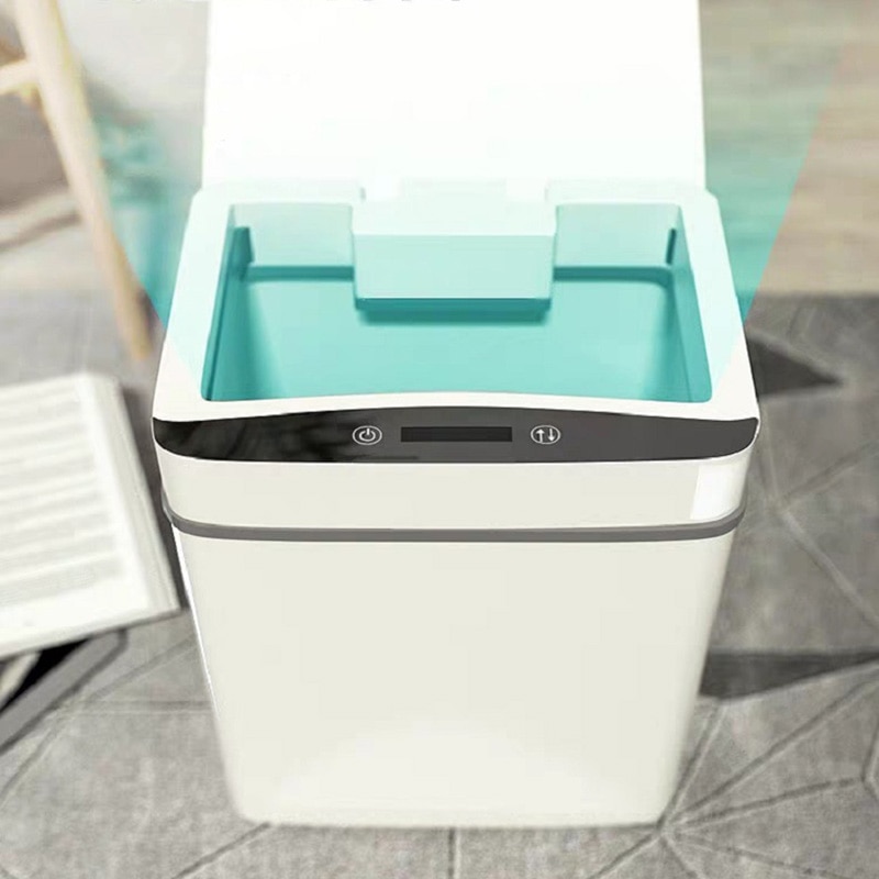 15L Automatic Pressless Smart Infrared Motion Sensor Rubbish Waste Bin Kitchen Trash Can Garbage Bins for Home Room Kitchen Car