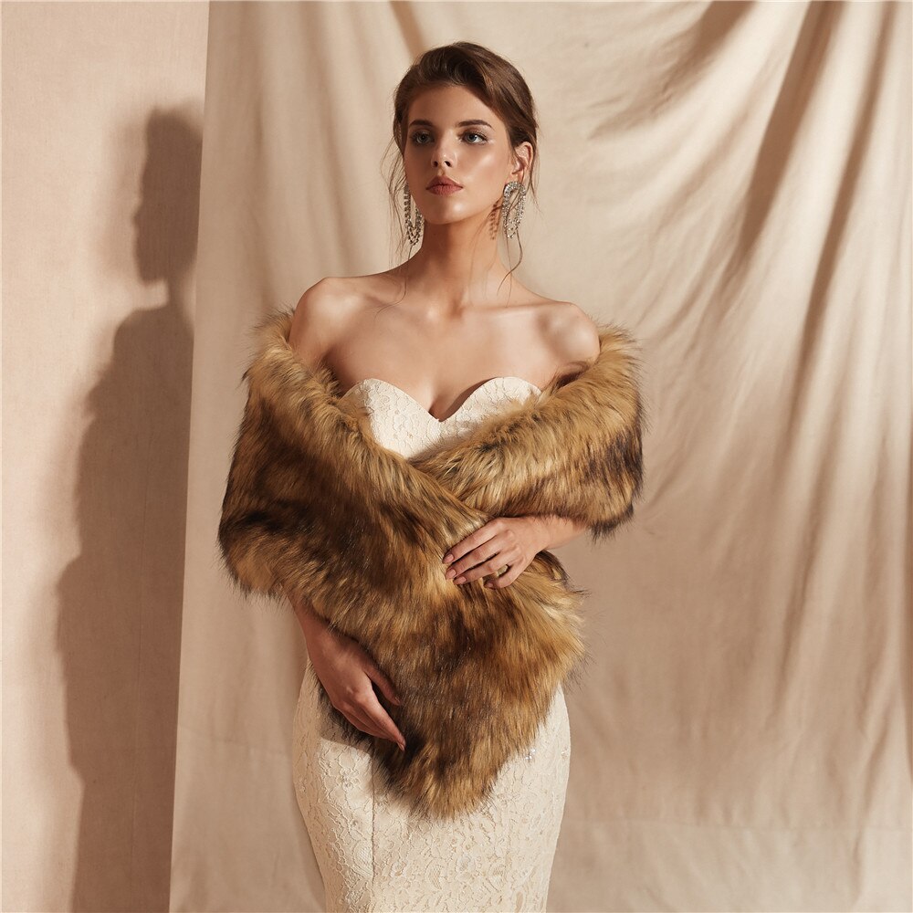 JaneVini hiver fausse fourrure enveloppes et châles de Mariage Cape Cape Femme veste boléro Mariage Femme soirée accessoires