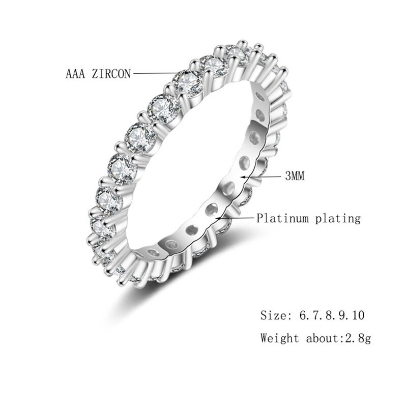 Mode Bruiloft Fijne Ring Voor Vrouwen Met Beknopte Klassieke Multicolor Mini Zirconia Rose Gold Kleur Vinger Ring Sieraden