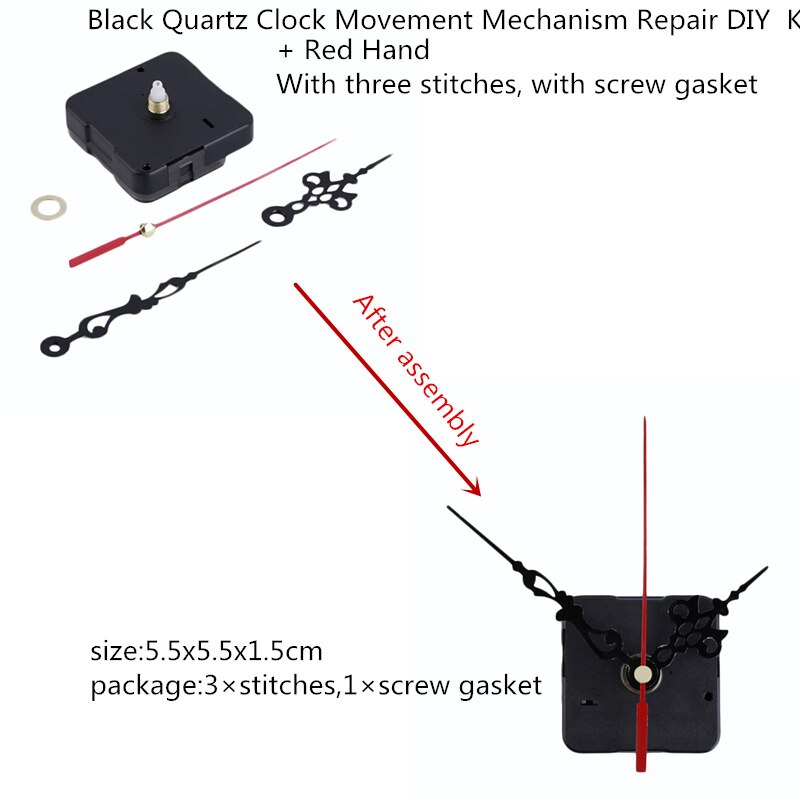 Diy quartz horloge stille wandklok uurwerk quartz reparatie uurwerk klokmechanisme onderdelen met naalden 1 set: B