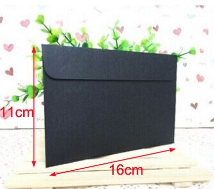 10 stk rød kraft sort kuvert blank almindelig brevpapir konvolutter kort postkort foto brev opbevaring kuvert 16 x 11cm: Sort