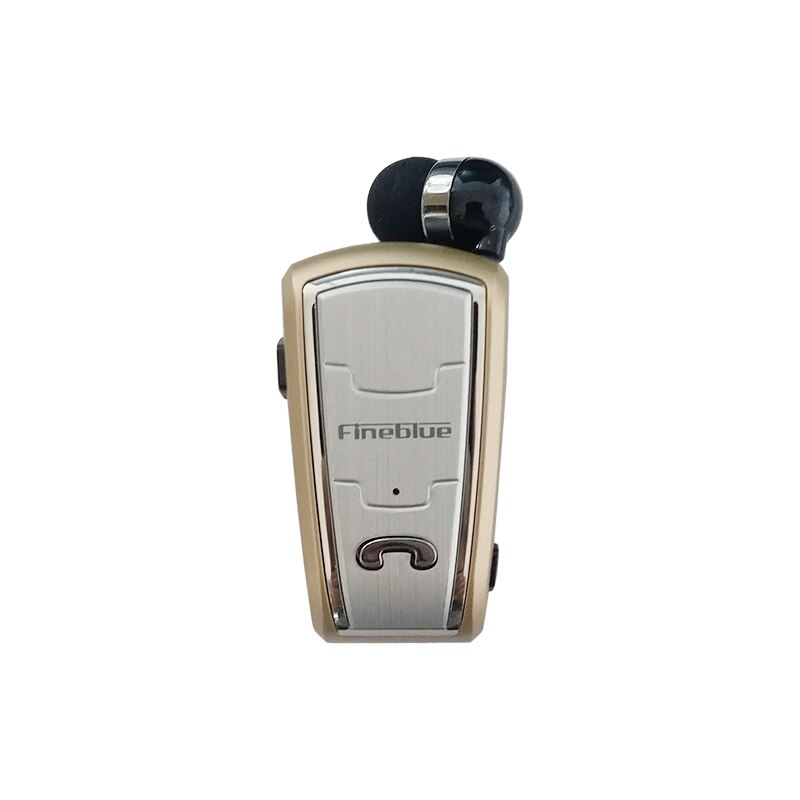Fineblue FQ208 Bluetooth Headset - Wireless Clip-on Earphone with Mic - for iOS & Android: Gold
