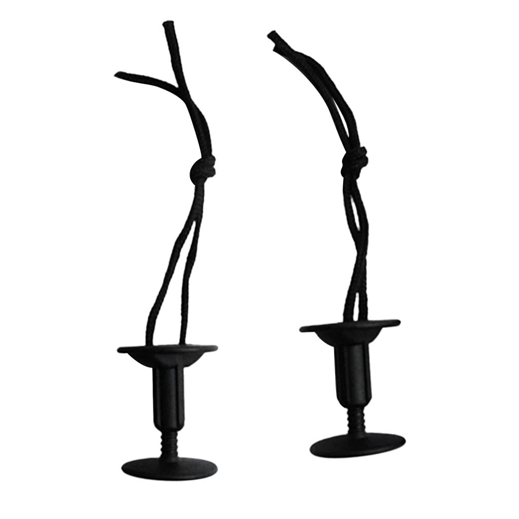2 stück schwarze nylon-leash-stecker für bodyboards und surfbretter mit kabel, 50mm stärken
