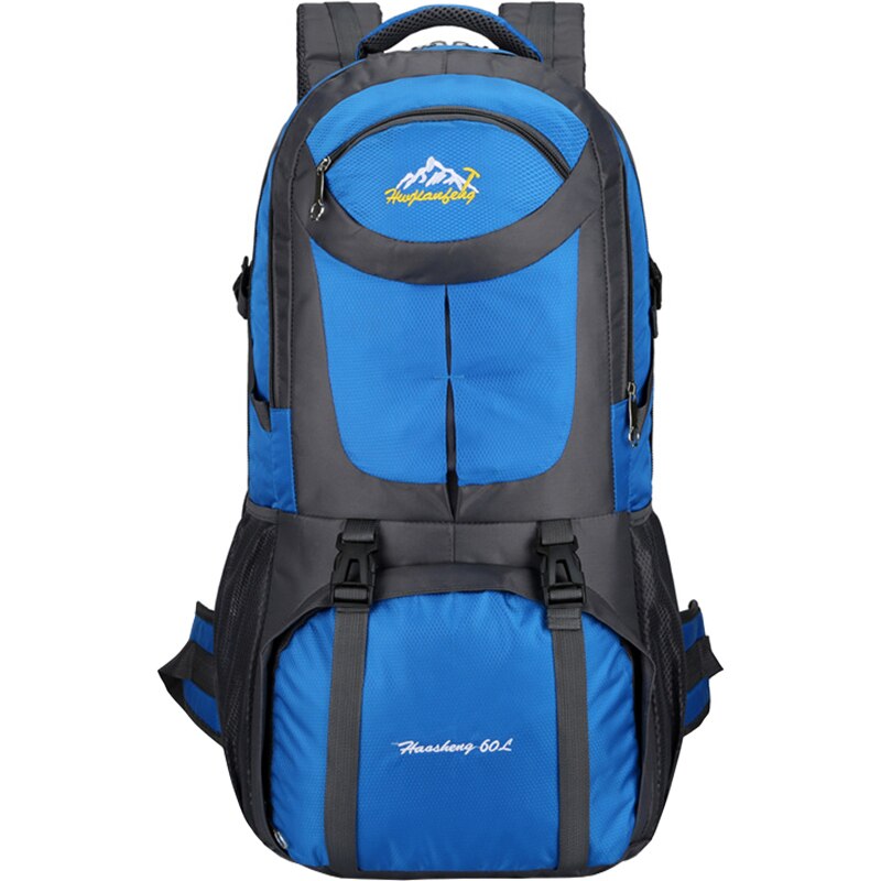 60L Outdoor Long Distance Trip Shoulders Bag Cycling Backpack Mountaineering Camping Travel Knapsack Climbing Hiking Rucksack: Blue bag only