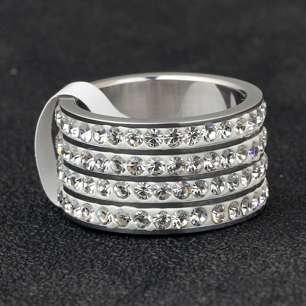 Crystal rings for women men wedding ring stainless steel jewelry