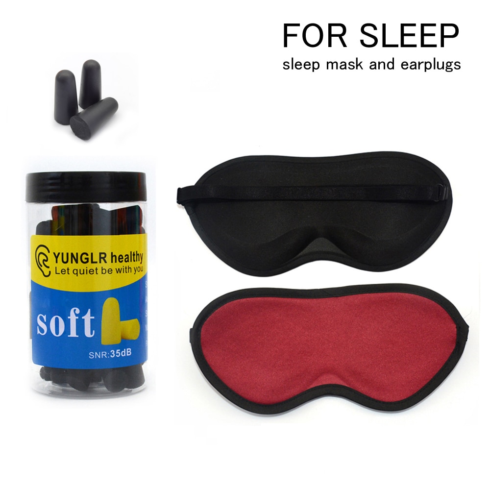 Masque de nuit pour les yeux, bouchons d&#39;oreilles, bande pour couvrir les yeux, réduction du bruit, mousse de sommeil