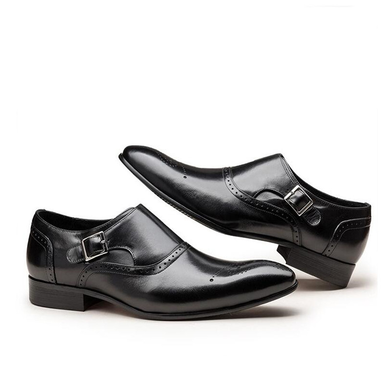 Big Size 38-48 Retro Men Classic Business Formal Shoes PU leather Men Oxford Dress Shoes Gentleman's Monk Strap Shoes