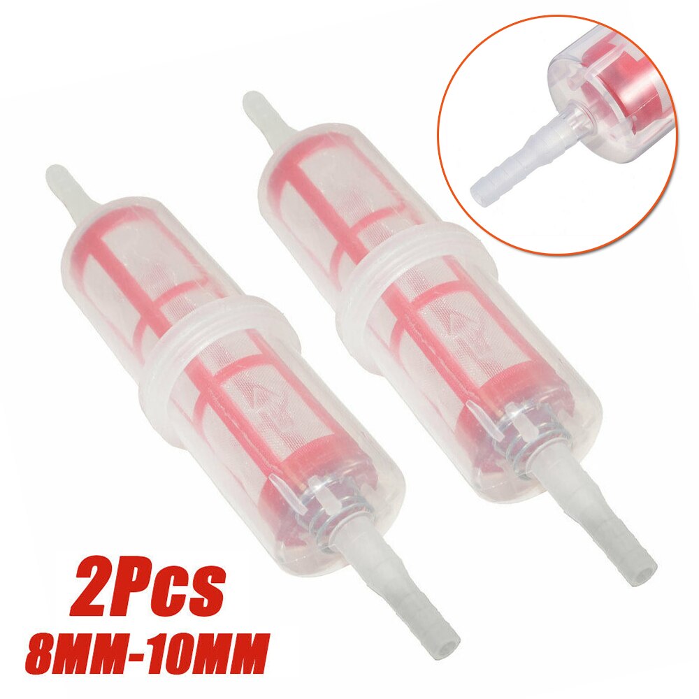 2 X Large Inline Fuel Filters Diesel Bio Plant Hgv Forklift Filter 8-10mm Gauze Type Element