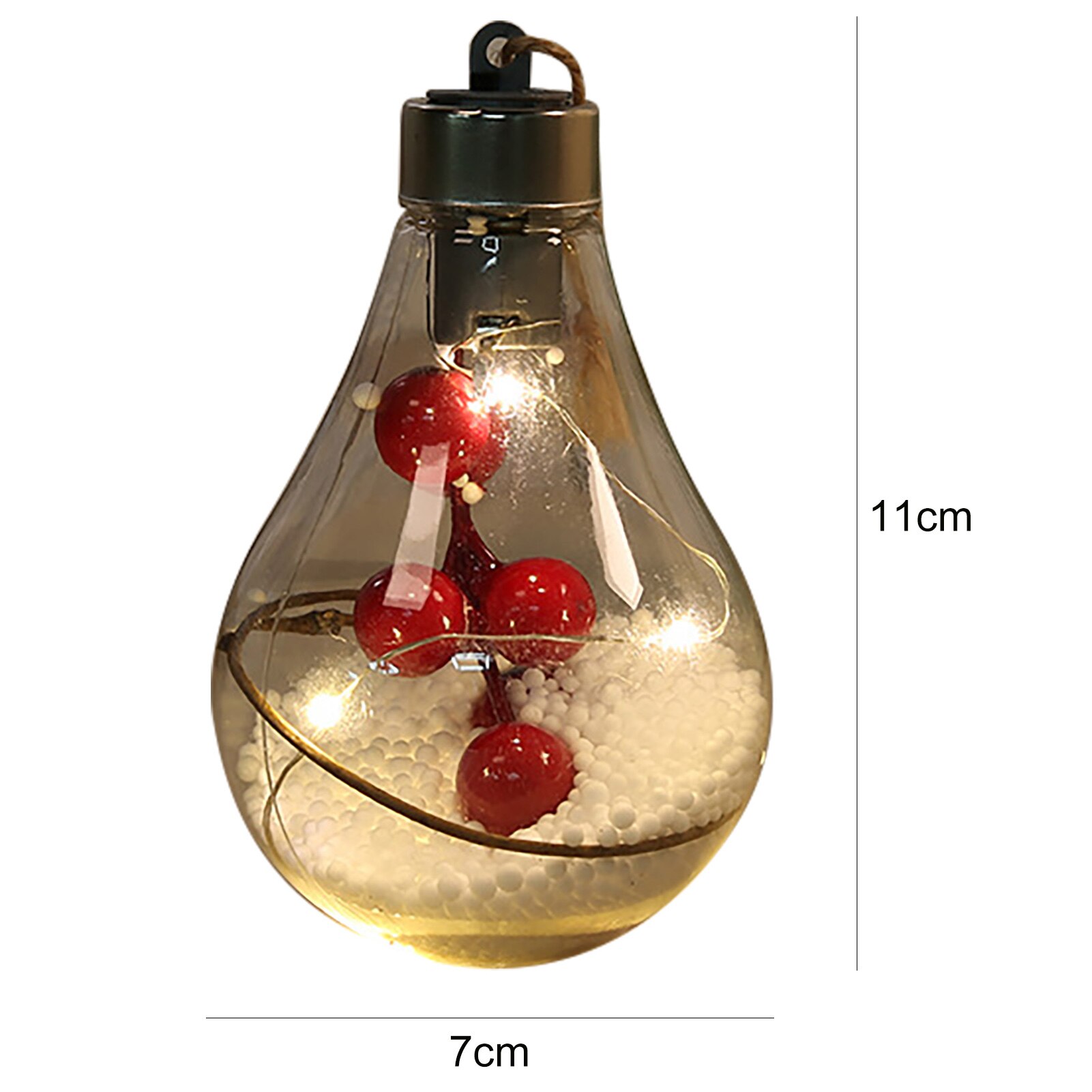 Jul hänge transparent ledde lysande natt ljus boll hängande hänge julgran dekor hängande prydnad natt ljus