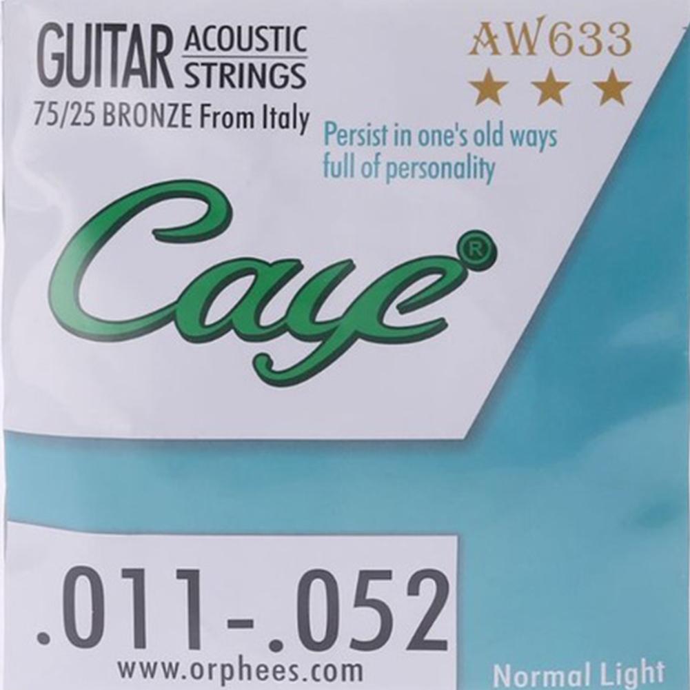 6pcs Acoustic Guitar Strings Hexagonal Alloy Core Folk Guitar Strings Set Musical Instruments Accessories: AW633