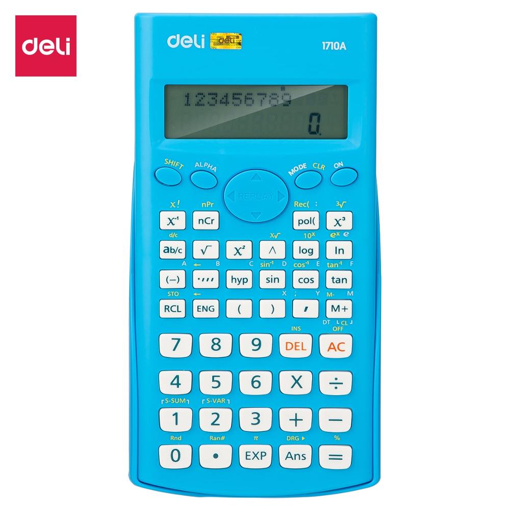 Deli 240 Functions Scientific Calculator Engineer Calculator student 10 + 2 Digits Blue Green Pink E1710A: Blue