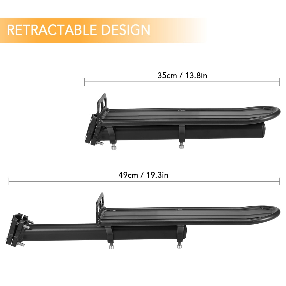 Retractable Aluminum Alloy Bike Mount Bicycle Rear Seat Post Rack Bicycle Pannier Luggage Cargo Carrier Rack Bike Accessories