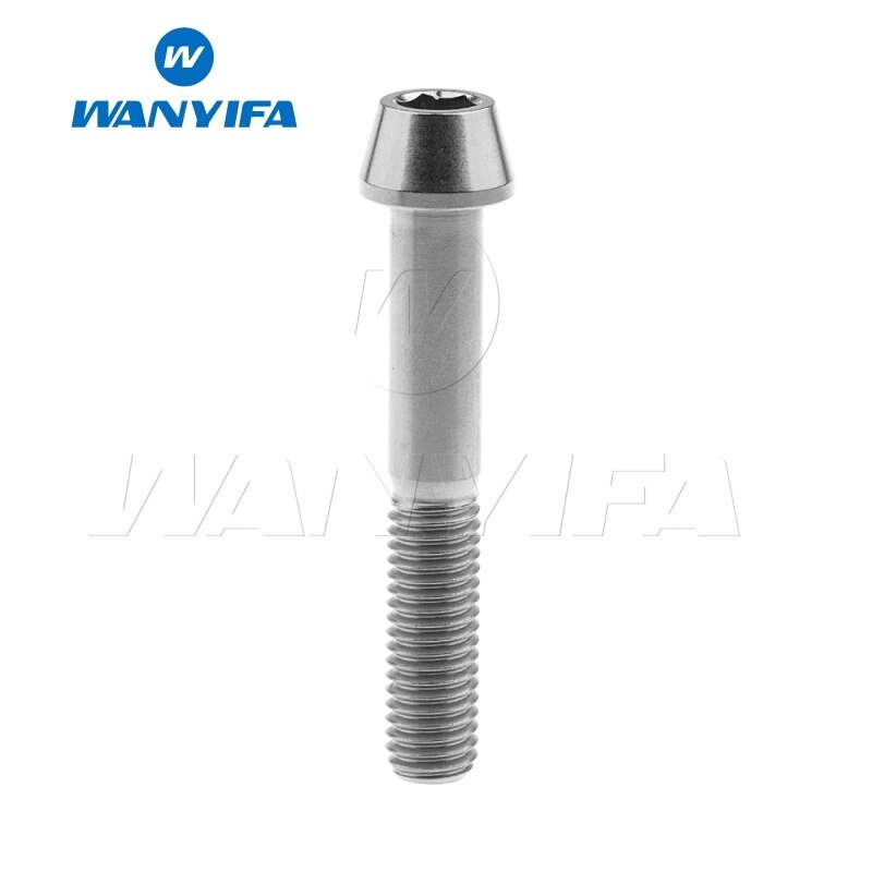 Wanyifa titan bolter  m8 x 35 40 45 50 70mm unbrakonøkkel konisk skrue for sykkel motorsykkel bil klasse 5 titan ti bolt: 50mm titan