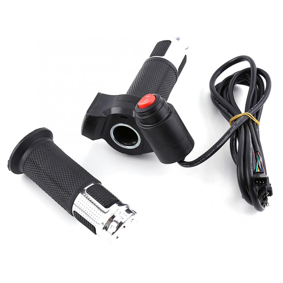 1 Paar 12-84V Universele Elektrische Fiets Scooter Twist Throttle Gashendel Met Led Spanning Display & Snelheid schakelaar E-Bike Onderdelen: Zilver