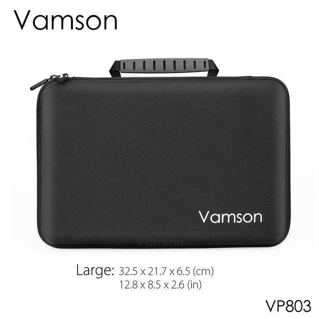 Vamson for Go pro Accessories Kits Bag for Gopro Hero 8 Black 7 6 5 Waterproof Case PU for DJI Yi Hard Shell Storage box VP808: Green Color