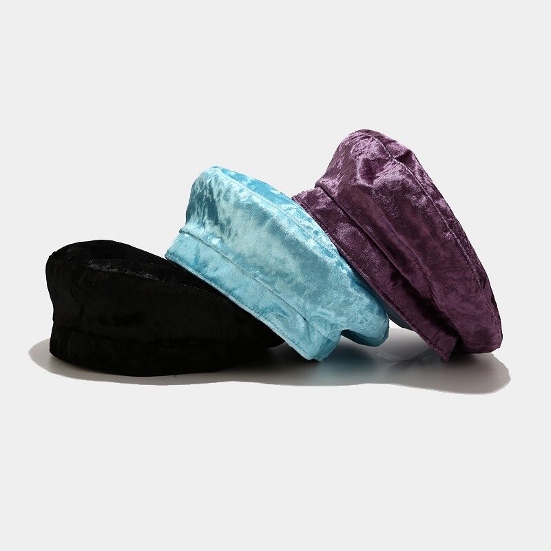 beret lue dame vinter måke fløyel ensfarget uformelt marine lue retro varm lue