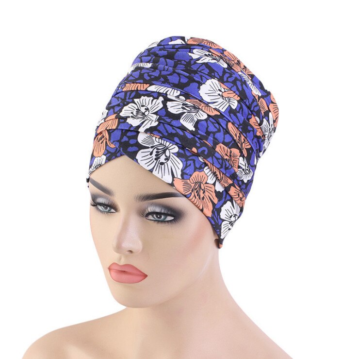 Ladies Headwear African Style Ladies Wrap Headscarf Ethnic Style Baotou Cap African Print Pattern Turban Hats Multicolor: Color8