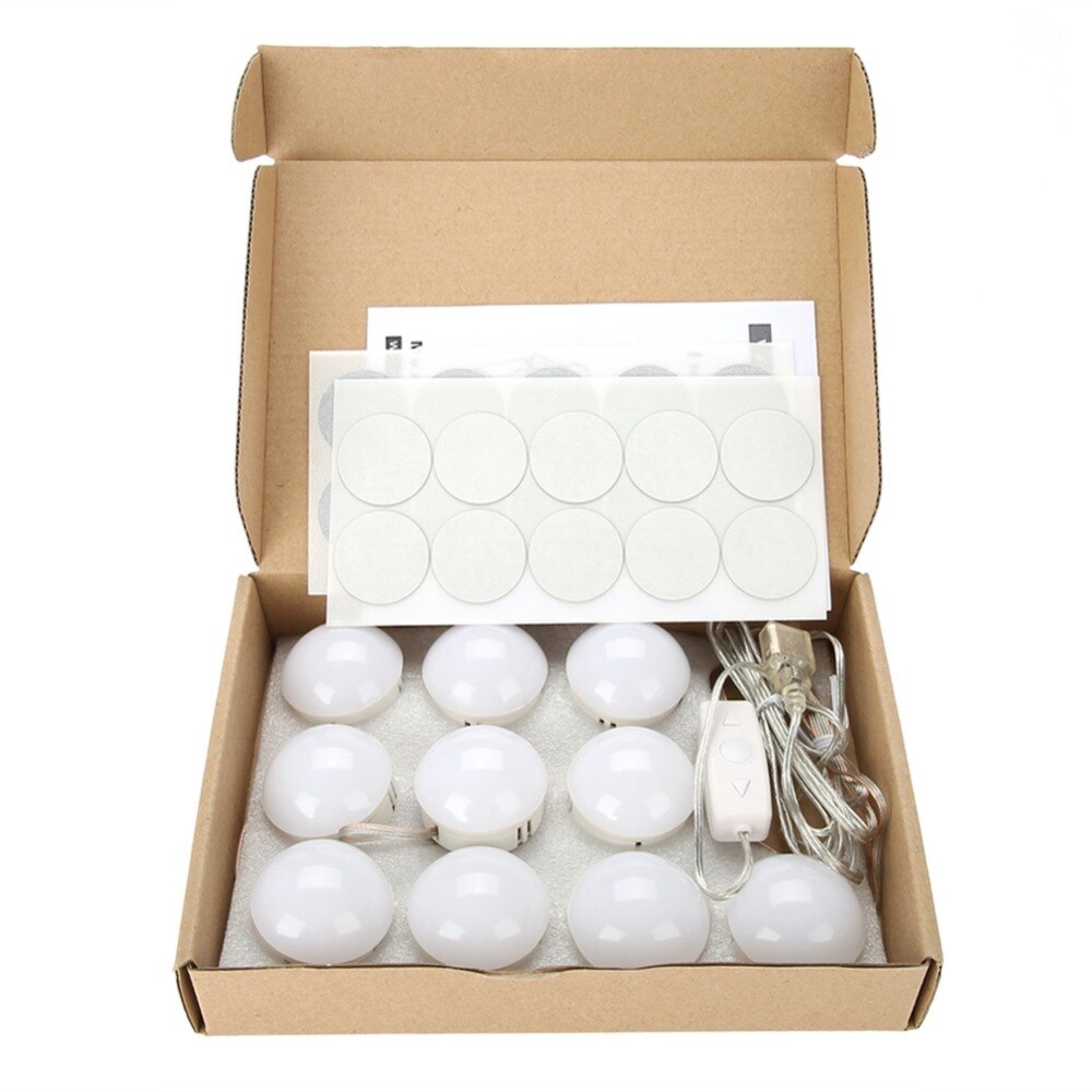 Miroir de maquillage, éclairage à ampoules intensité variable, miroir de maquillage, pour Dressing, modèle ampoule LED, éclairage cosmétique