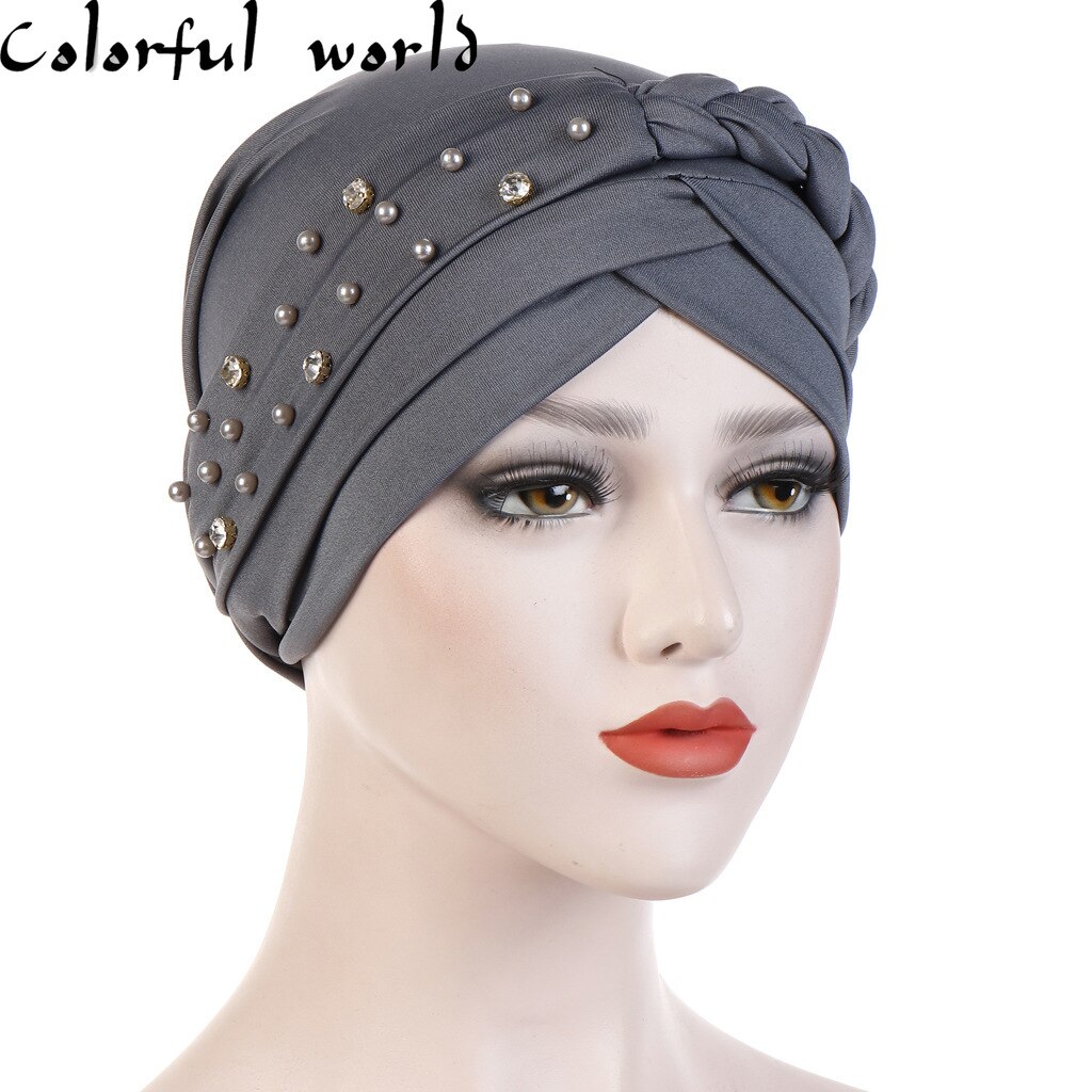 Hijab musulman, couvre-chef, bandeau croisé islamique, Turban, bandeau pour cheveux