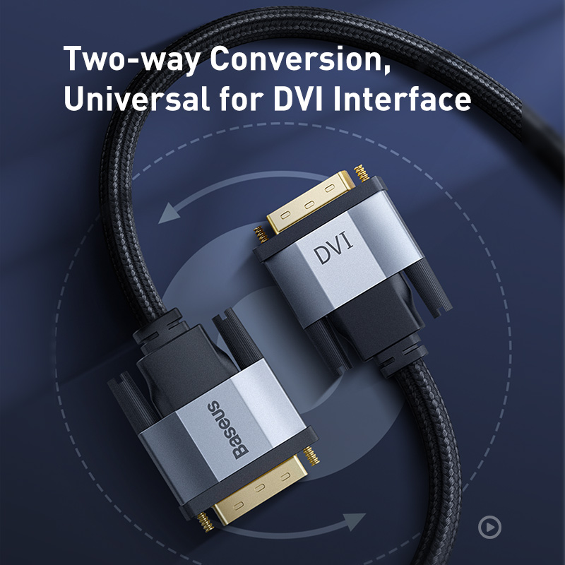 Baseus DVI to DVI Cable Dual Link DVI-D Male to Male DVI D 24+1 Video Cable For Projector HDTV PC Computer Adapter DVI Wire Cord