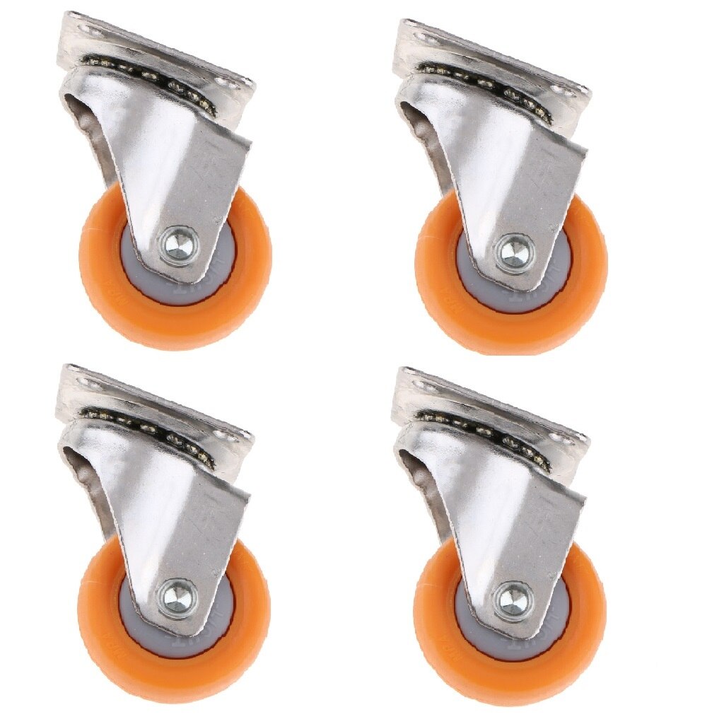 4 Pcs Nylon 360 Degree Swivel Wheels Sofa Furniture Plate Casters 25kg Duty