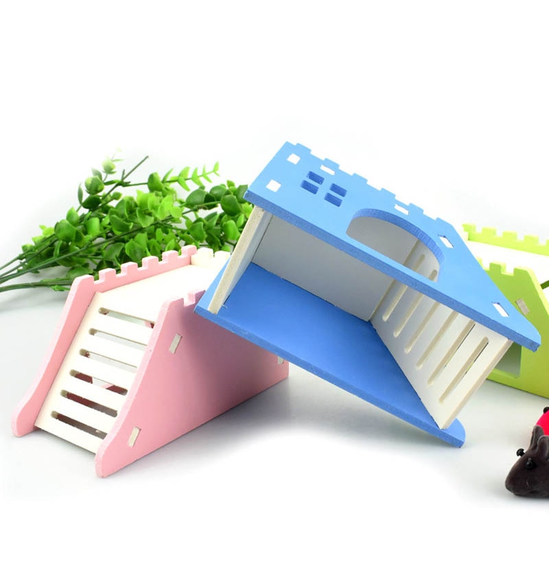 Huisdier Egel Kasteel Speelgoed Huisdier Huis Bekijken Dek Ladder Huisdier Producten 1 Pc Hamster Huis Hamster Nest Houten