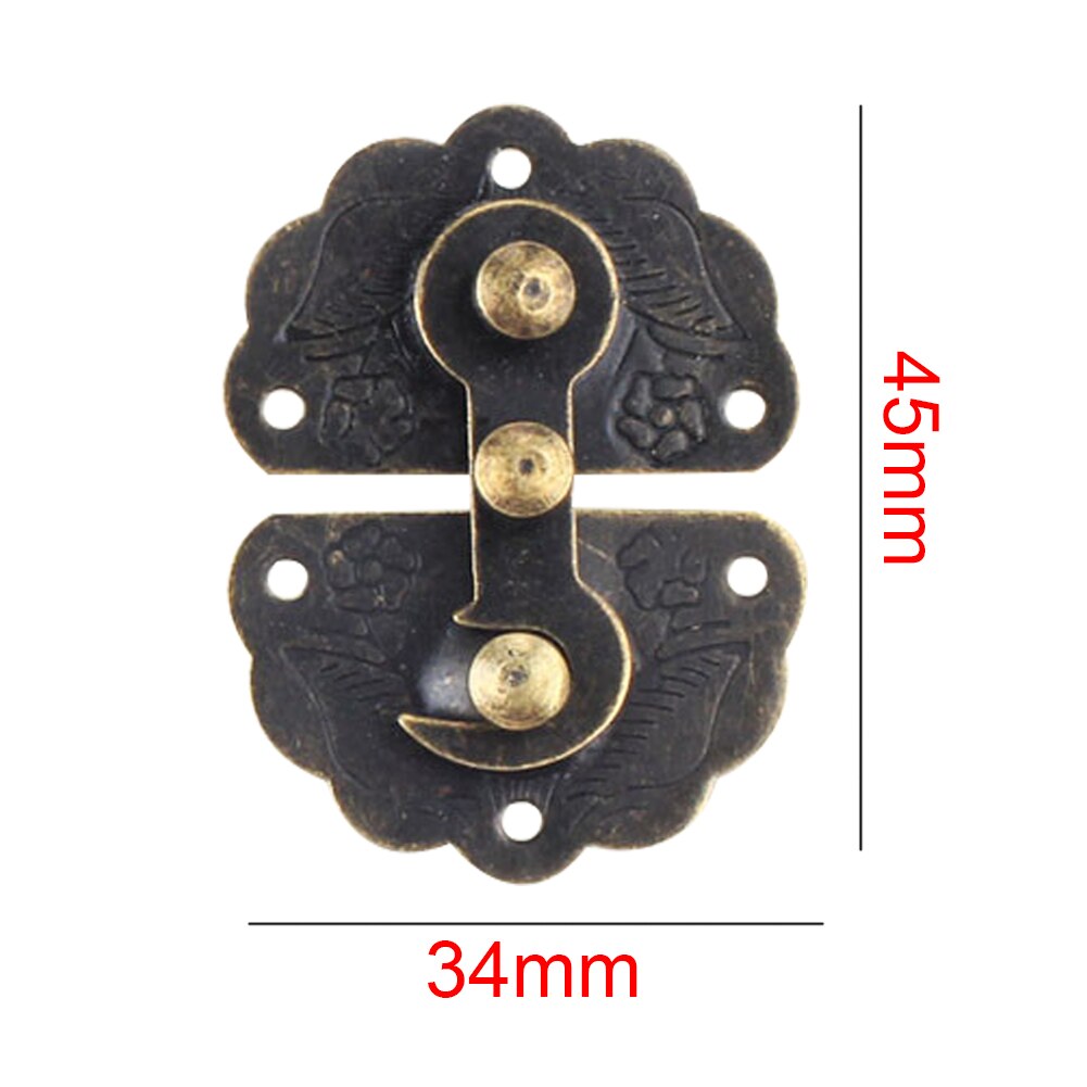 DIY Latch Hasp Lock Case Jewelry Box Iron Hardware Drawer Antique Style Chest Hook Decorative Cabinet Suitcase
