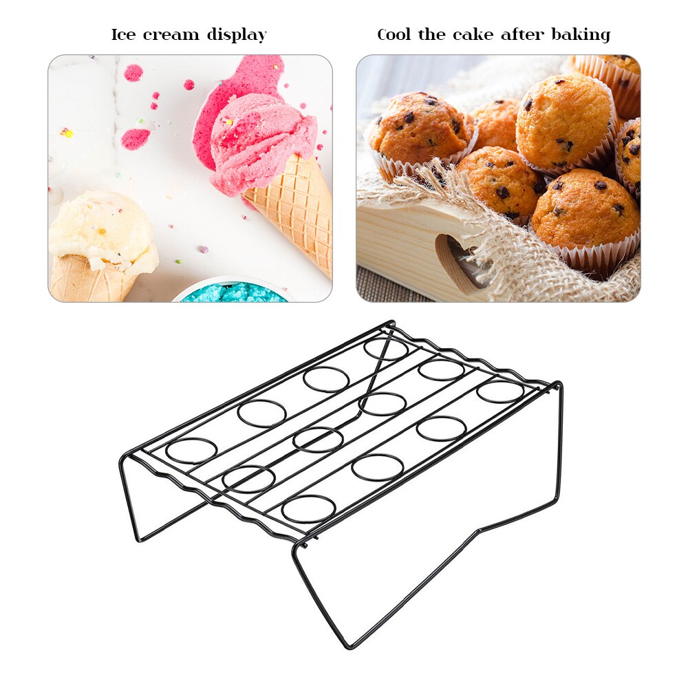 Stainless Steel Ice Cream Cone Display Rack Stand Sushi Hand Roll Holders Baking Cake Cupcake Wedding Party Buffet Display Rack