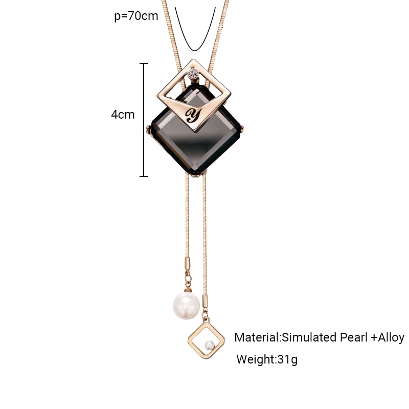 Statement Maxi Long Necklaces & Pendants for Women Geometric Necklace Jewelry Collier Femme Collar Accessories