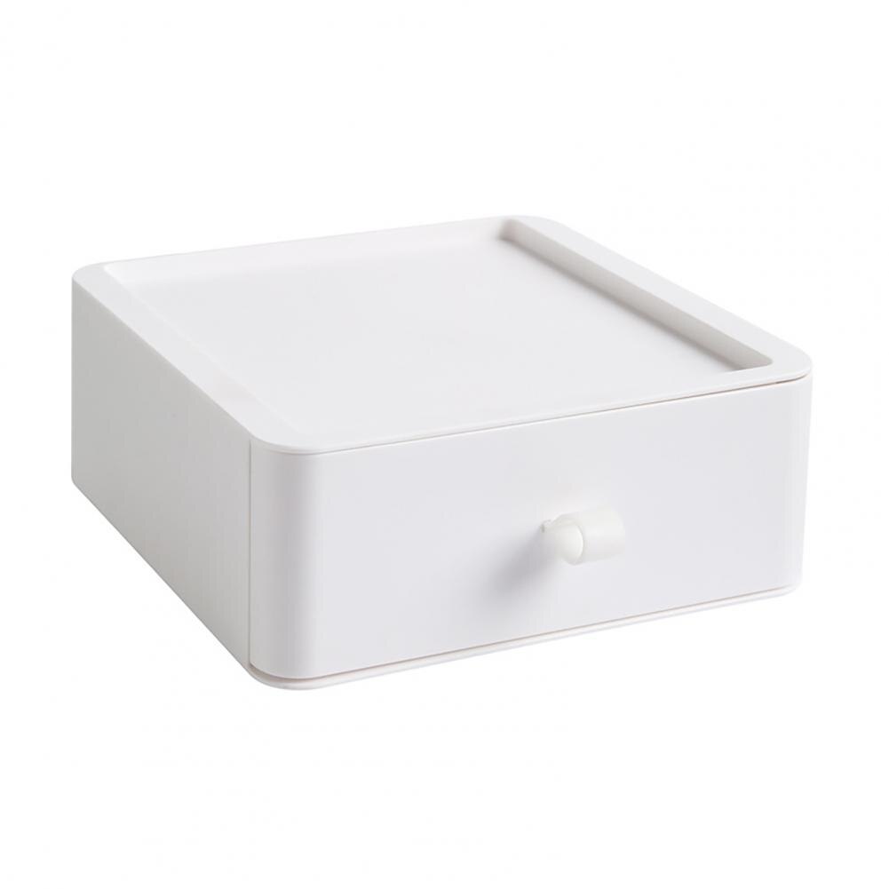 Small Storage Drawer Stackable Top Desktop Organizer Boxes Stationery Storage Rack Makeup Organizer Office Accessories: white