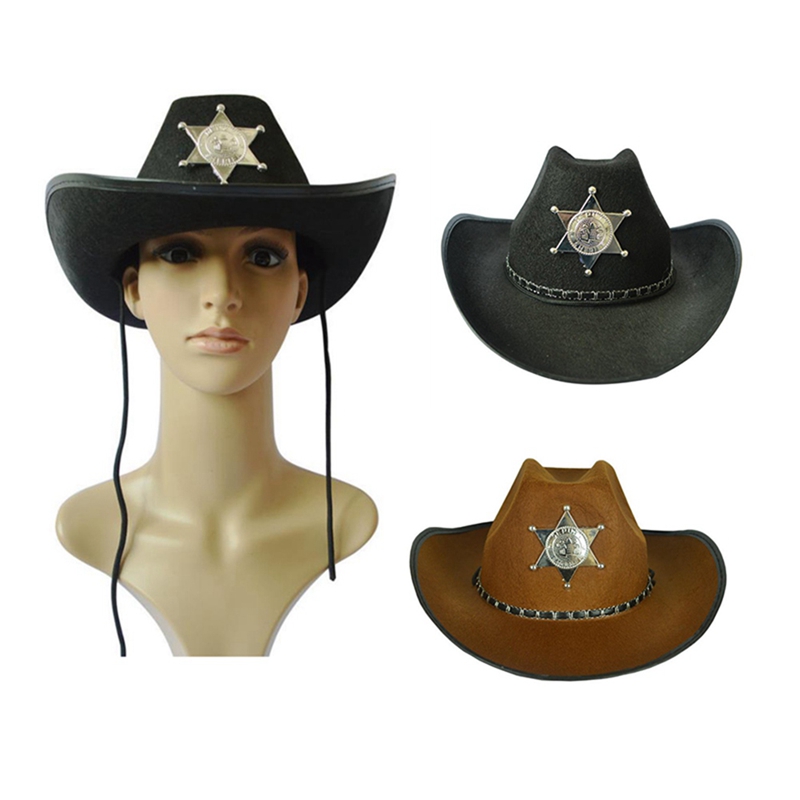 Cowboy Western Wild West Sheriff Hat Fancy Dress Halloween Western Cowboy Hat Venice Hat Pentagram Hat