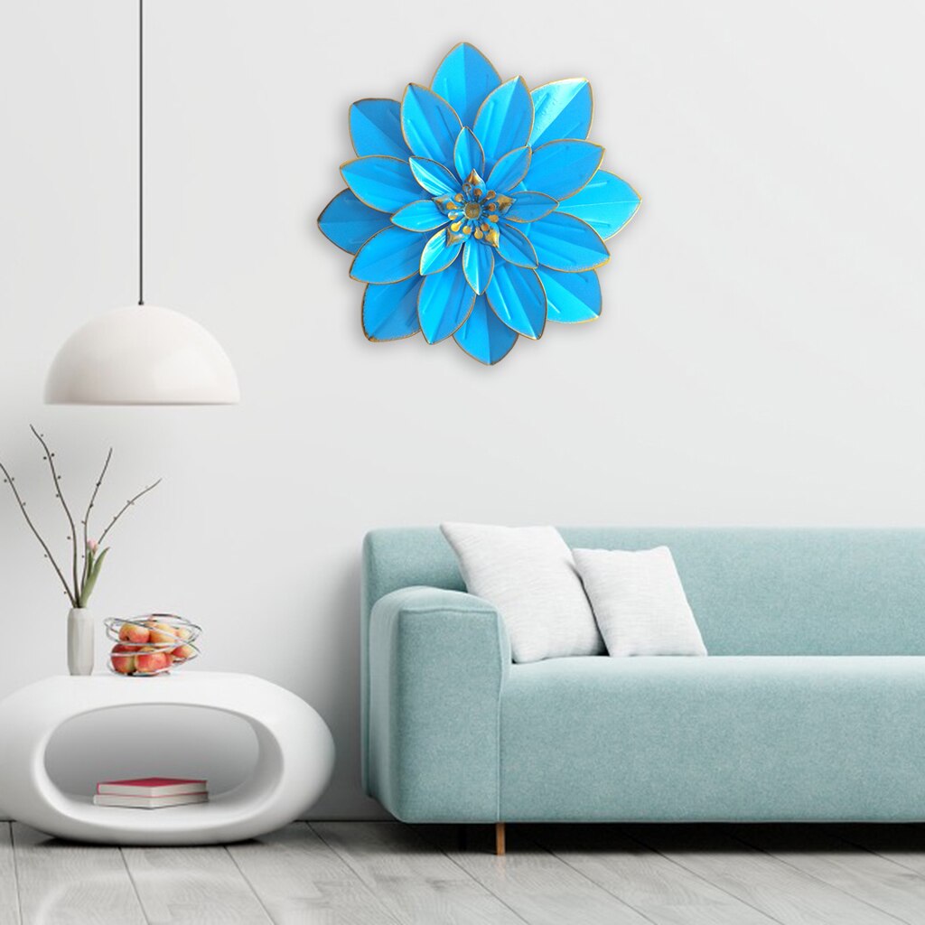 30cm Iron Wall Art Decor Wall Sculptures Fence Art Outdoor Indoor Home Bedroom Garden Kitchen Decoration: Blue