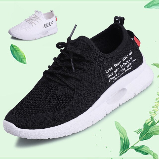 Ademende witte schoenen voor dames sneakers wandelschoenen volwassen platte net sportschoenen outdoor jogging fitness schoenen vrouw
