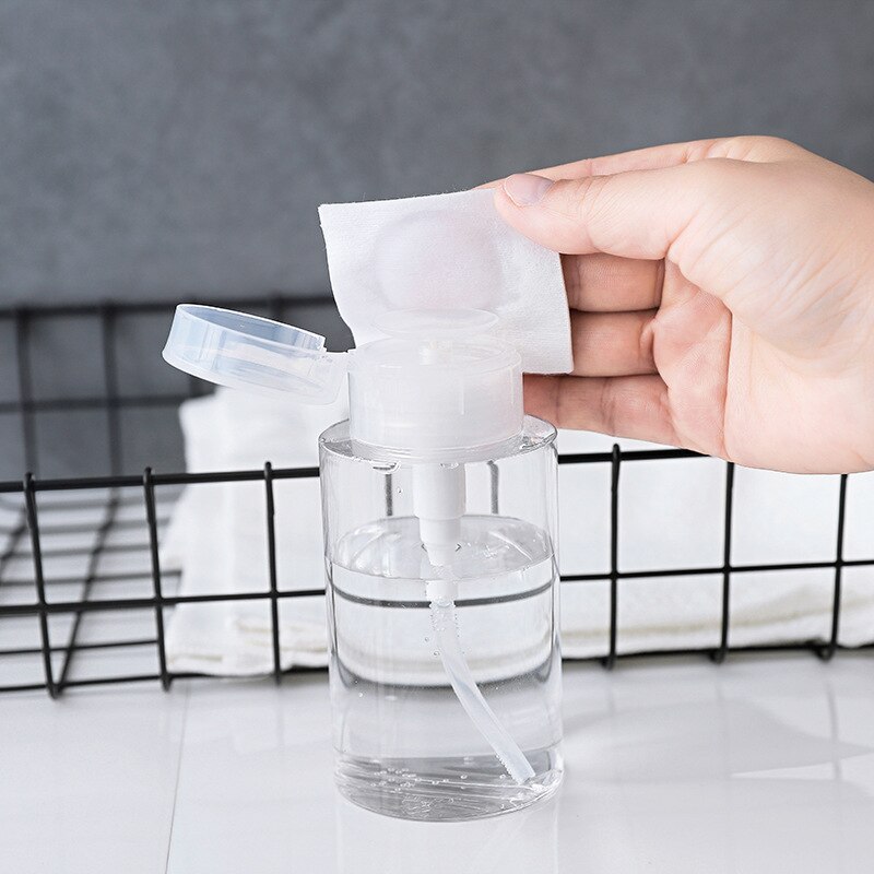 PURDORED 1 Pc 100/150/200 Ml Empty Press BottleTravel Push Bottle Dispenser Clear Makeup Remover Bottles Water Liquid Bottle