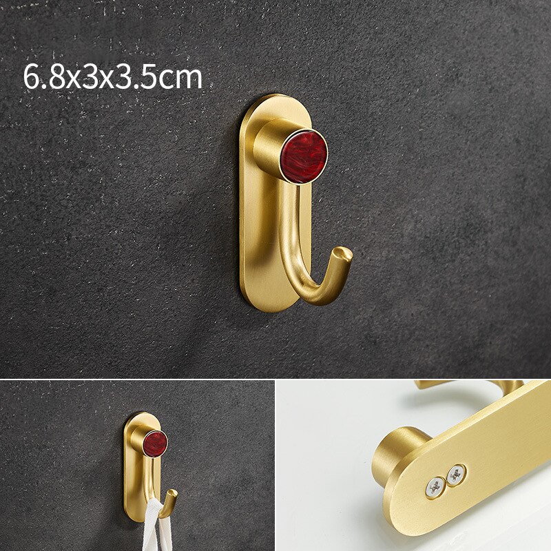 1pc aluminium wandgemonteerde kapstokken voor thuis, slaapkamer, keuken, sleutel, handdoekhangers: Rood b