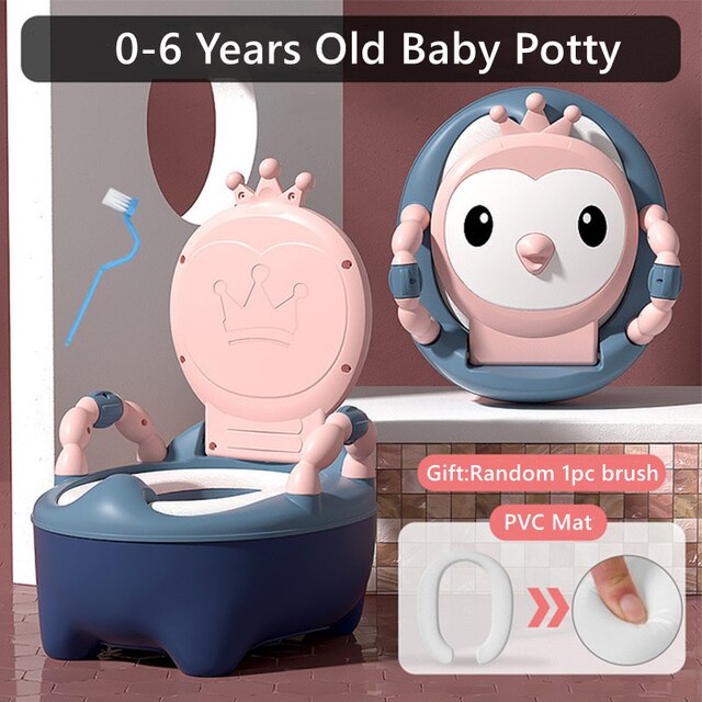 Portable Baby Potty Multifunction Toilet Car Potties Child Pots Training Boy Girls Kids Chair Toilet Seat Children's Pot WC: Pink PVC Mat