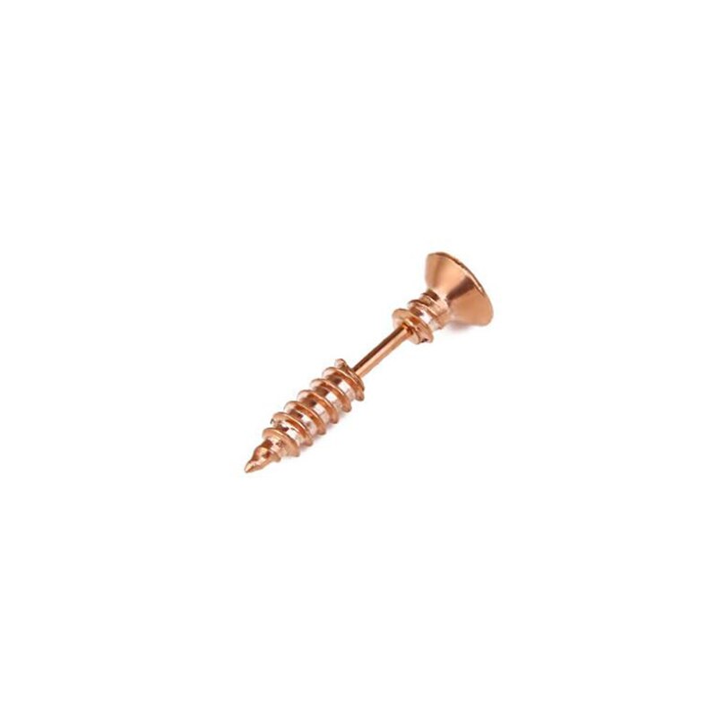 1Stck Punk Gold Schwarz Farbe Edelstahl Nagel Schraube Zucht Ohrring für Frauen &Ampere; Männer Wendel Ohr Piercings schmuck: Rose Gold