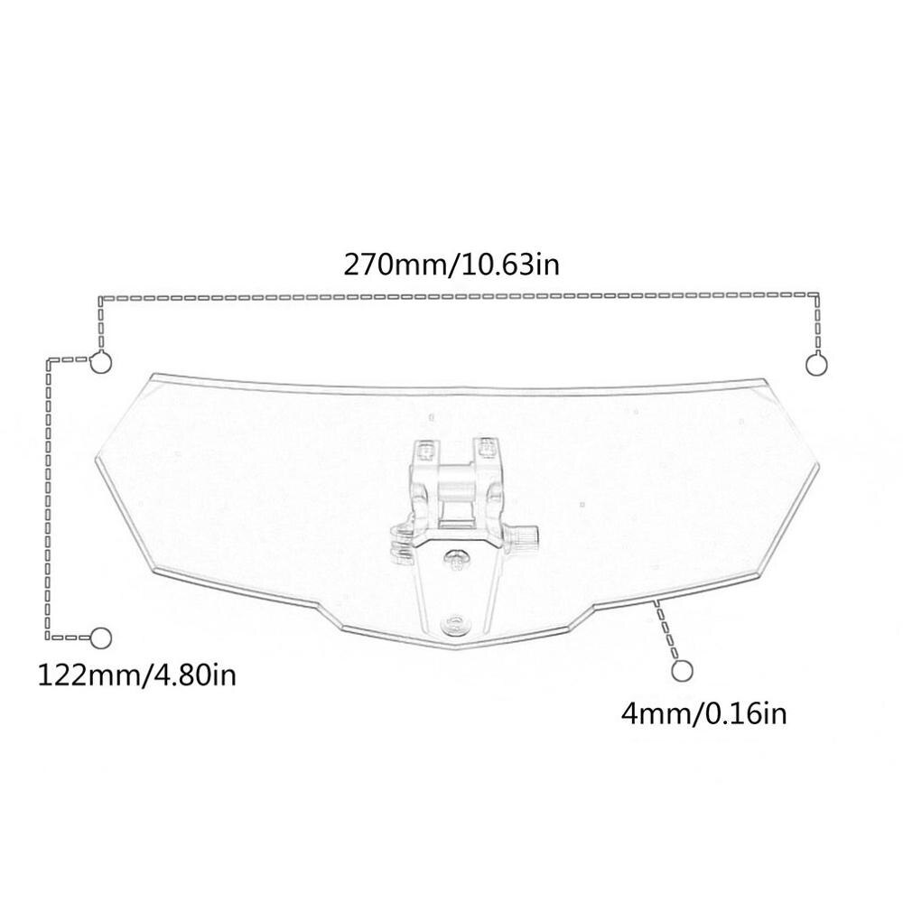 Moto universel modifié rehaussé universel petit pare-brise pare-brise installé petit pare-brise