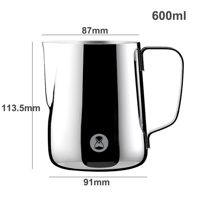 TIMEMORE barista pitcher classic pitcher latte art milk pitcher milk jug stainless steel 12oz/350ml, 20oz/600ml frothing pitch