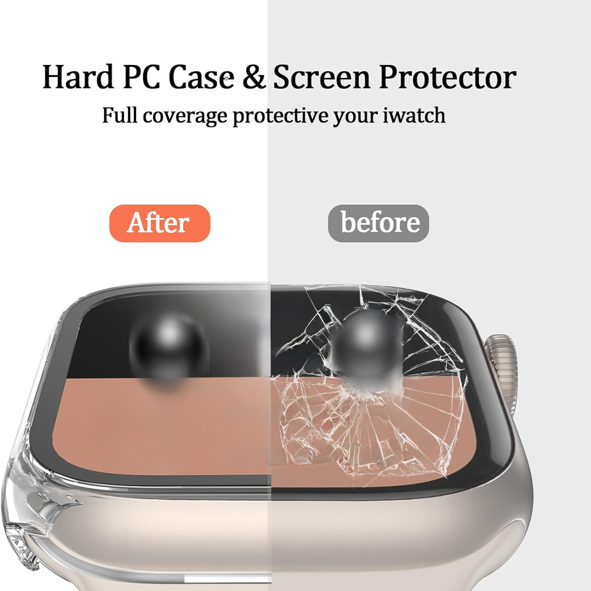 Tempered Glass+Case for Apple Watch Series10 42mm 46mm Iwatch For Apple Watch Ultra2 49mm Screen Protector Watch Accessories