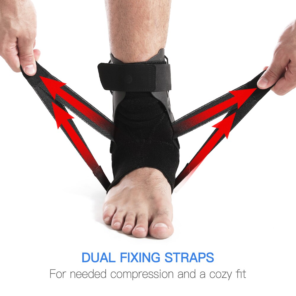 Fitnesszubehör knöchelbandage mit schutzplatte, knöchelstabilisator, verstellbarem knöchelstützgurt