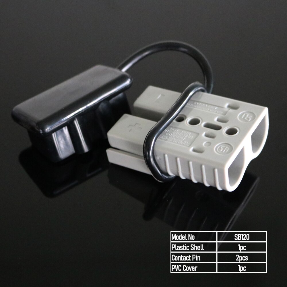 120A 600V AC DC SB120 Quick Connector Battery Charger Trailer Pair Plug Kit Connect Car Disconnect Winch Electrical Power Cables: Gray