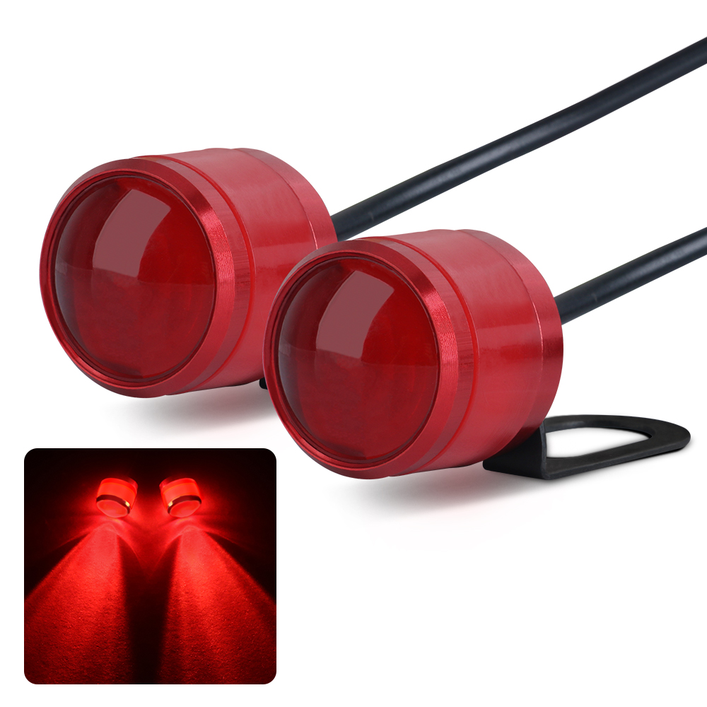 Foco estroboscópico intermitente para motocicleta, luz LED DRL para conducción, lámpara de espejo de ojo de águila, accesorios estroboscópicos para Moto ATV, 2 uds.: Oro