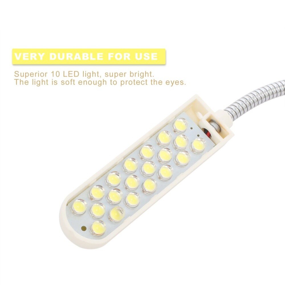 Luz Portátil para máquina de coser, 10 luces LED de trabajo, Base de montaje magnética, lámpara de cuello de cisne para todas las máquinas de coser