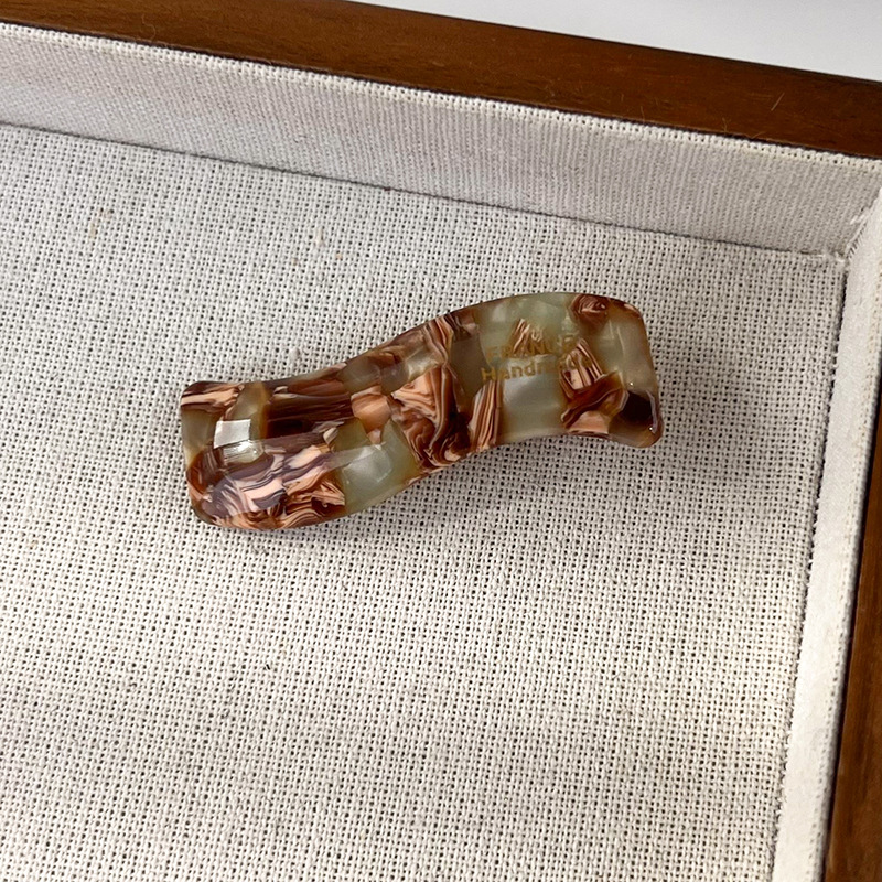 Retro Eenvoudige Golvende Acetaat Vorm Haarspeldjes Vrouw Meisjes Zoete Prachtige Haarspelden Kleurrijke Haarspeldjes Mode Haaraccessoires Nieuw: green