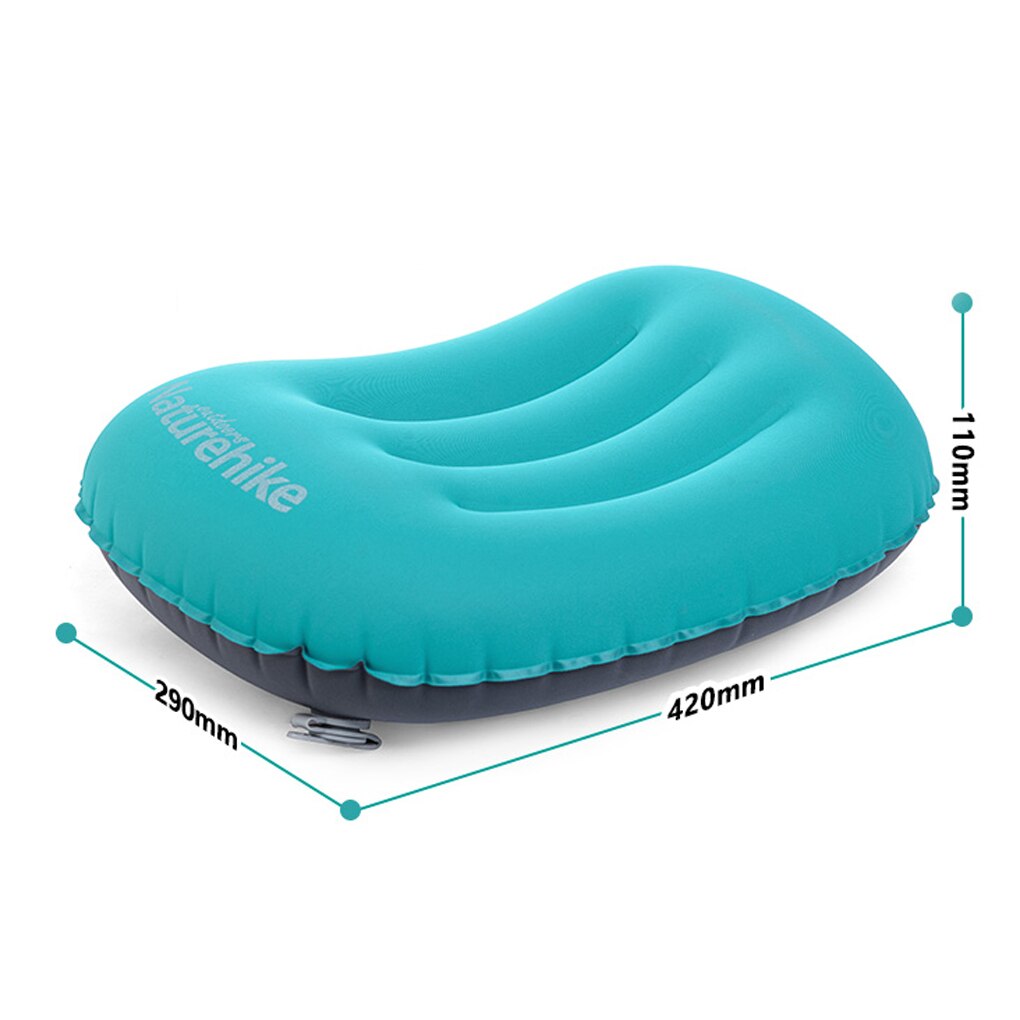 Almohada de aire autoinflable de , cojín para viaje, oficina, almohada inflable plegable, útil