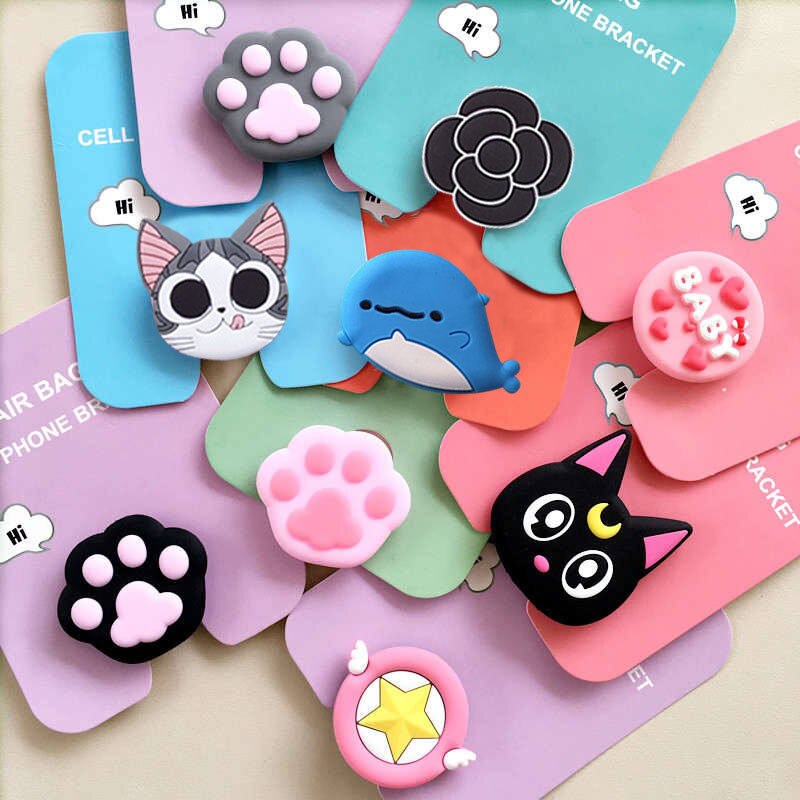 Cartoon animal handle bracket airbag bracket mobile phone suitable for mobile phone base cat mobile phone accessories
